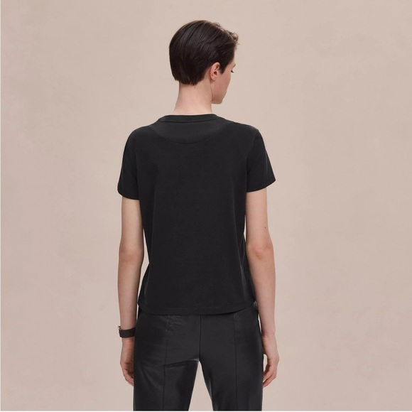 NWT Hermes Embroidered pocket t-shirt Short Sleeve Tee Shirt Black US 6 S - Picture 2 of 10